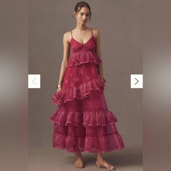 Anthropologie Dresses & Skirts - Let Me Be Sleeveless Sheer Tiered Midi Dress